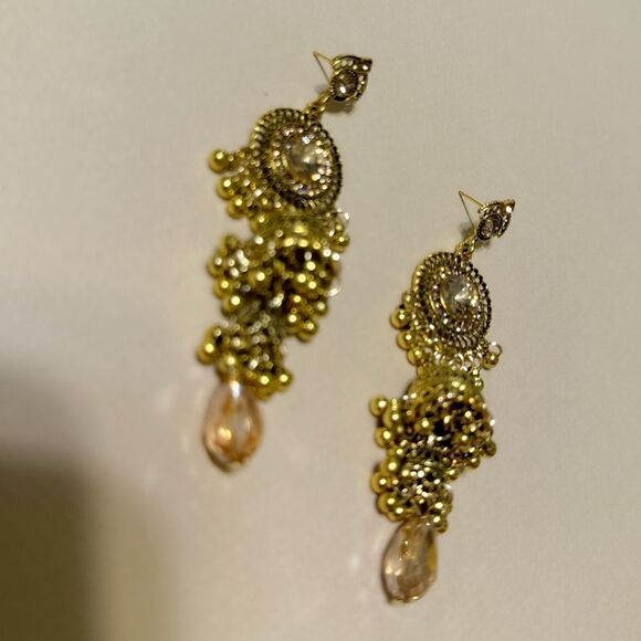 Boho crystal drop earrings M646 - Picture 4 of 5